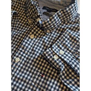 Tommy Hilfiger Men's Button-down Classic Dress Shirt Blue & White Check Size XXL